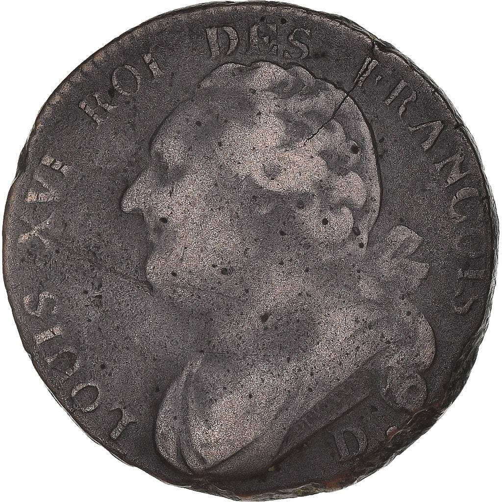 Coin, France, Louis XVI, 12 deniers François, 1793 - An 5, Lyon