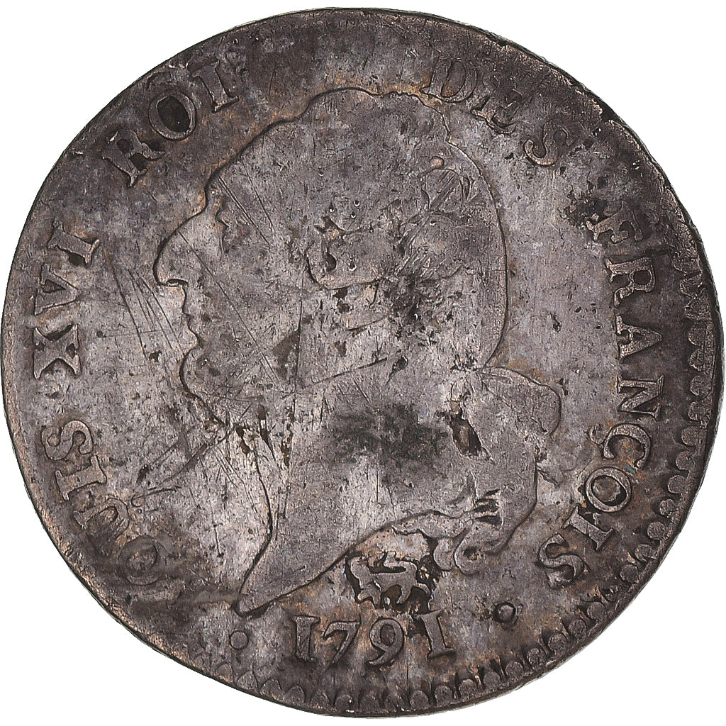 Coin, France, Louis XVI, 15 sols françois, 1791 - An 3, Paris, VF(20-25)