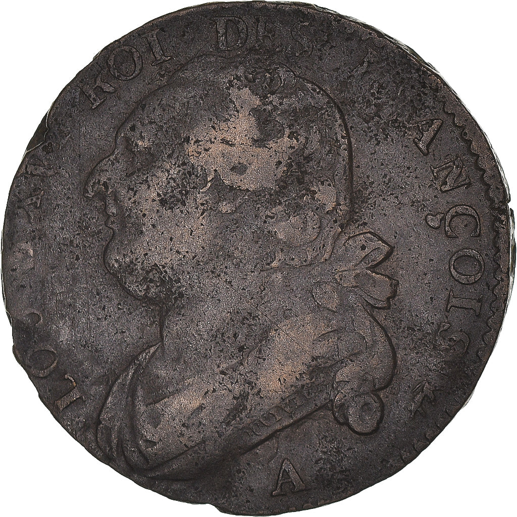 Coin, France, Louis XVI, 12 Deniers, 1792 / AN 4, Paris, VF(30-35), Mdc
