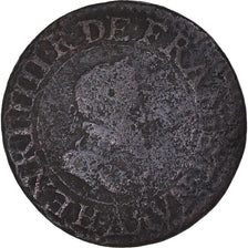 Coin, France, Henri IV, Double Tournois, 1610, Paris, F(12-15), Copper