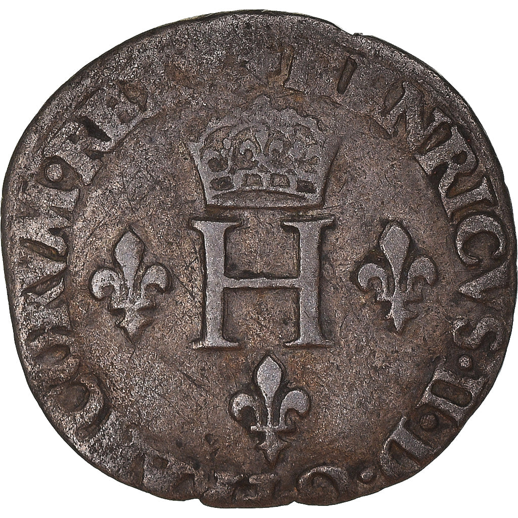 Moeda, França, Henri II, Sol Parisis, 1551, Paris, VF(30-35), Lingote