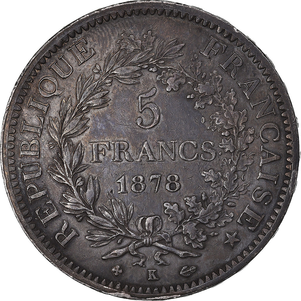 Coin, France, 5 Francs, 1878, Bordeaux, Hercule, AU(50-53), Silver, Gadoury:745a