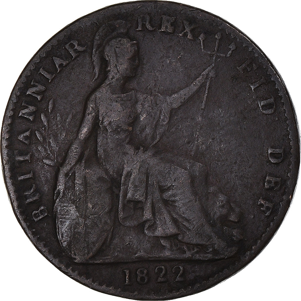 Großbritannien, George IV, Farthing, 1822, S+, Kupfer