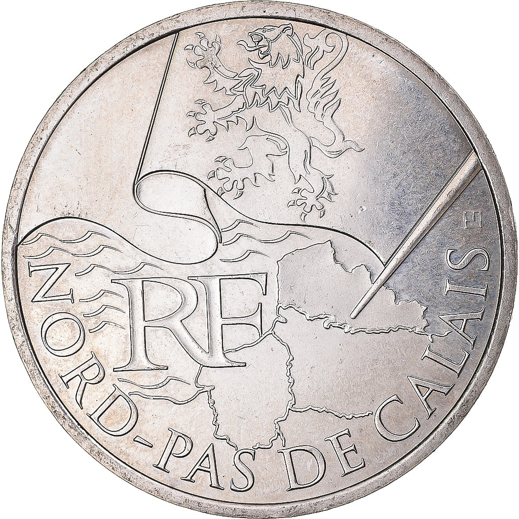 Francia, 10 Euro, 2010, Monnaie de Paris, Nord-Pas De Calais, EBC+, Plata