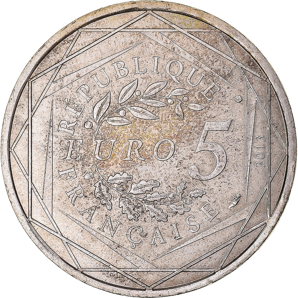 France, 5 Euro, 2013, Liberté, AU(55-58), Silver