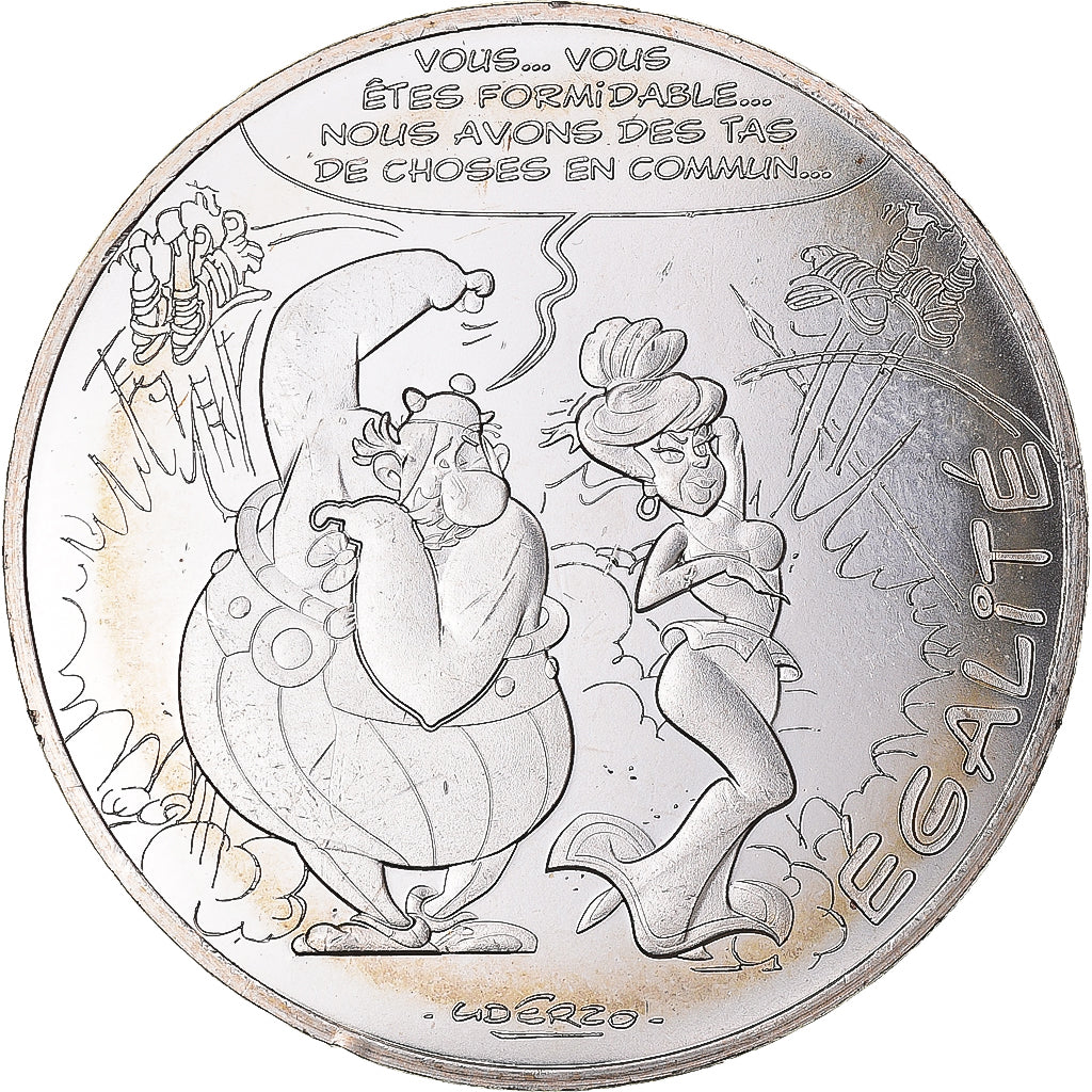 França, 10 Euro, Astérix - Égalité, 2015, Monnaie de Paris, MS(63), Prata