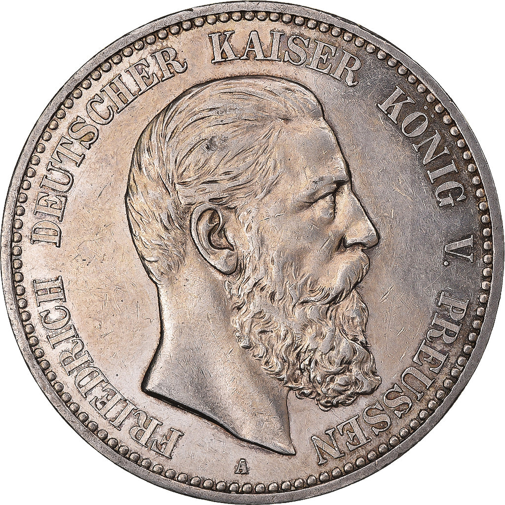 Coin, Germany, Frederik V, 5 Mark, 1888, AU(50-53), Silver