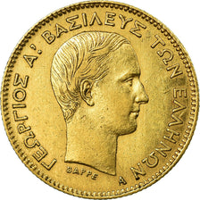 Moneda, Grecia, George I, 10 Drachmai, 1876, Paris, EBC, Oro, KM:48
