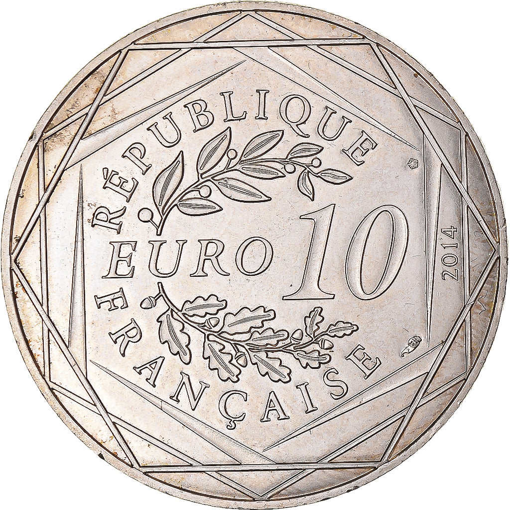 Francia, 10 Euro, 2014, Paris, Sempé Fraternité Été, EBC+, Plata