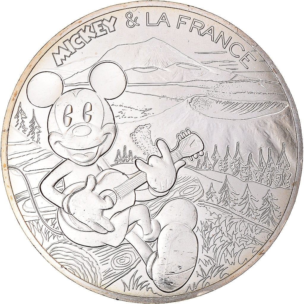 Francia, 10 Euro, 2018, Monnaie de Paris, Mickey en Auvergne-Ode aux Volcans.