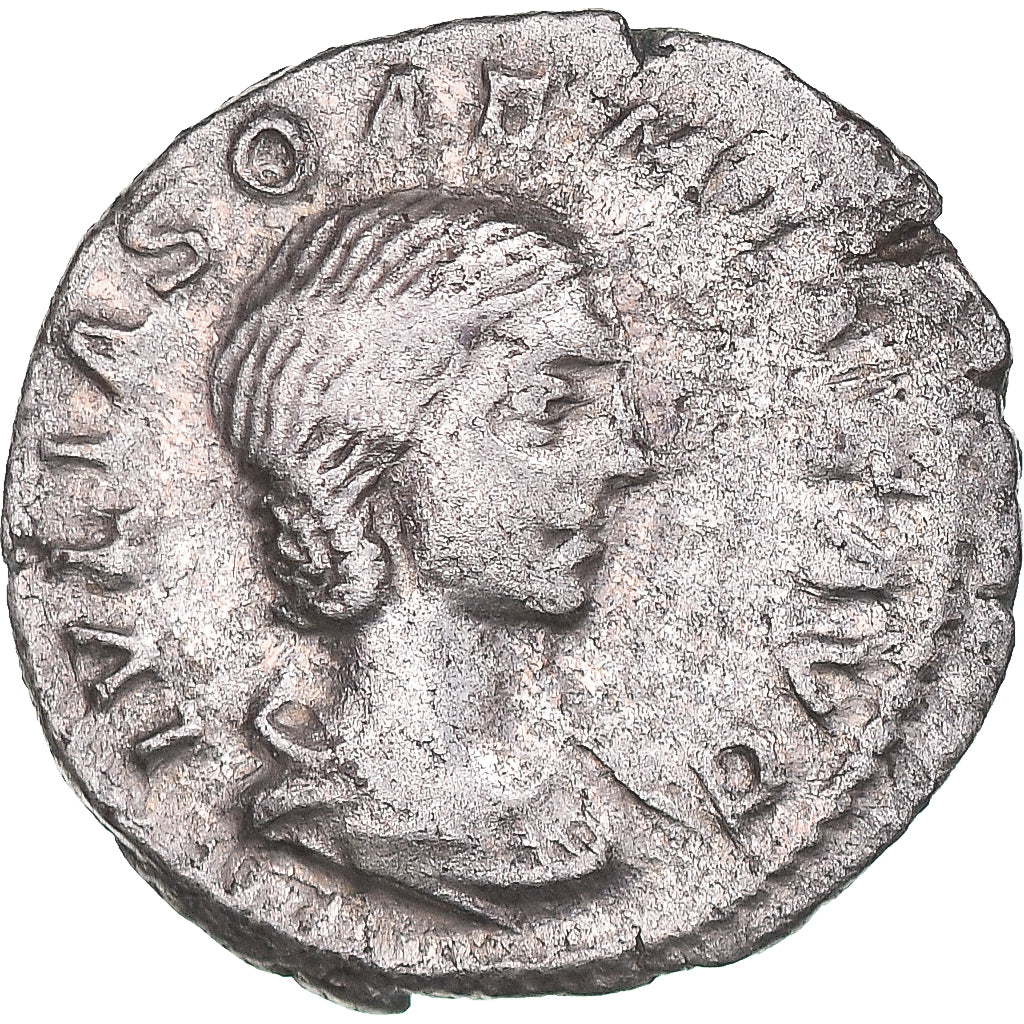 Moneda, Julia Soaemias, Denarius, 218-222, Rome, MBC+, Plata, RIC:241