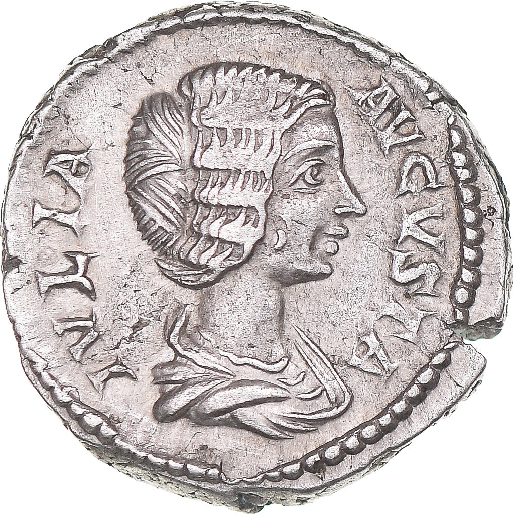Coin, Julia Domna, Denarius, 196-211, Rome, AU(50-53), Silver, RIC:574