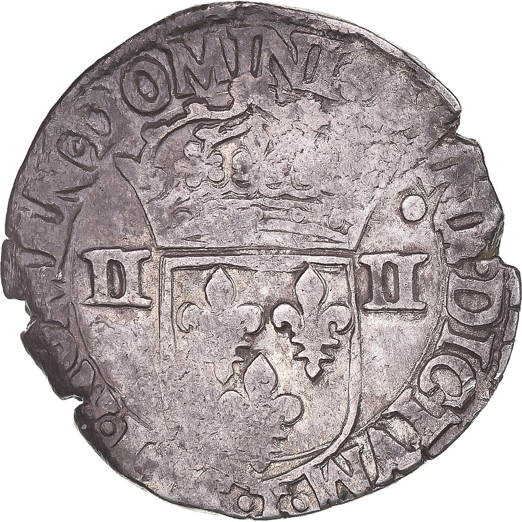 Moeda, França, Henri III, 1/4 Ecu, 1586, Nantes, VF(20-25), Prata
