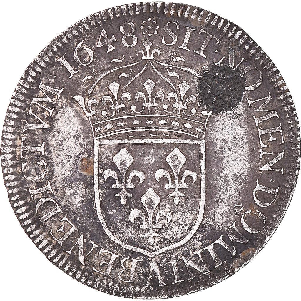Munten, Frankrijk, Louis XIV, 1/2 Écu à la mèche longue, 1/2 Ecu, 1648