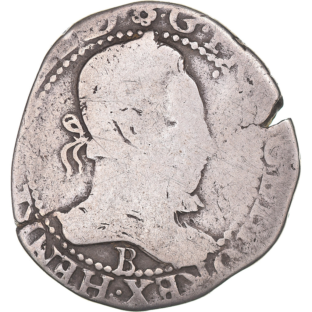 Moeda, França, Franc au Col Plat, Uncertain date, Rouen, F(12-15), Prata