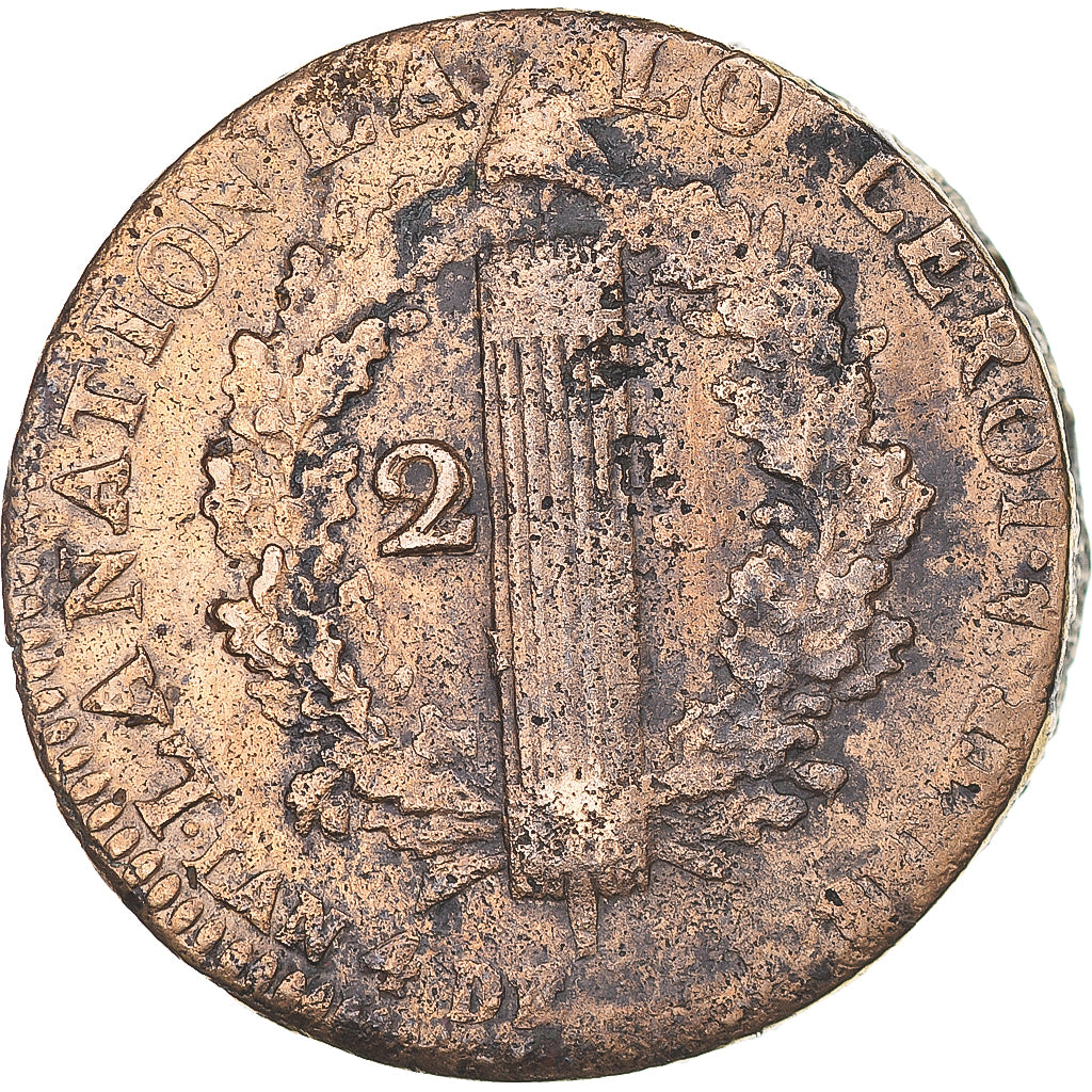 Coin, France, Louis XVI, 2 sols françois, 2 Sols, 1792 / AN 4, Lille