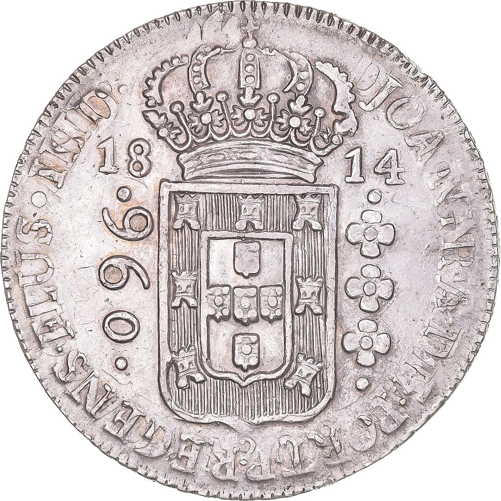 Coin, Brazil, João VI, 960 Reis, 1814, Bahia, MS(60-62), Silver