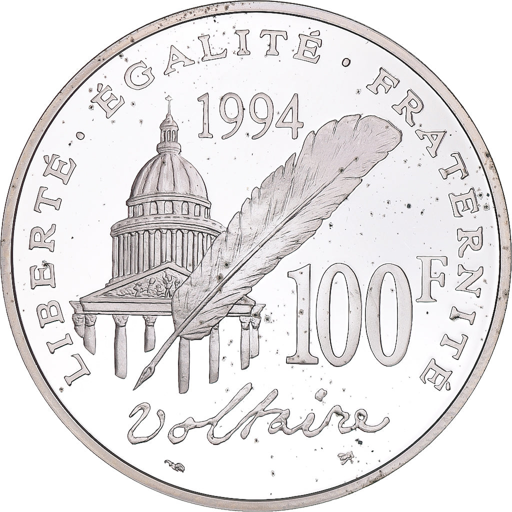 Coin, France, 100 Francs, 1994, Voltaire, MS(65-70), Silver, Gadoury:694
