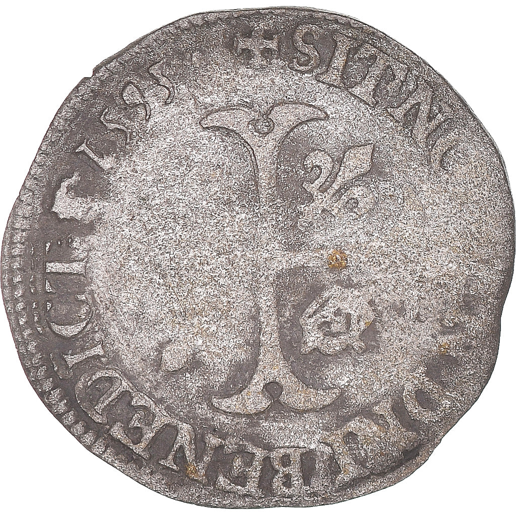 Moeda, França, Henri IV, Douzain aux deux H, 1593, Saint Lô, VF(30-35), Prata