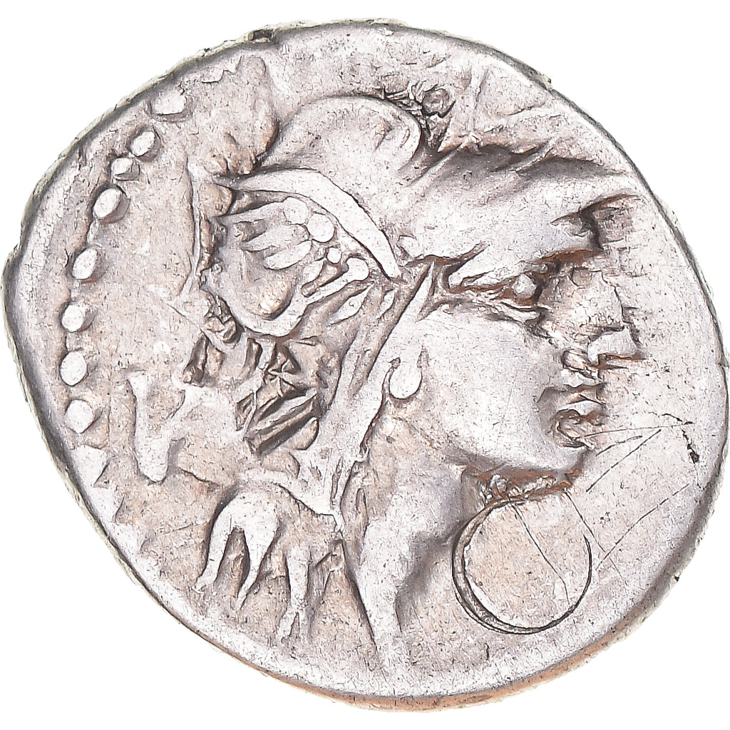 Coin, D. Iunius Silanus, Denarius, 91 BC, Rome, EF(40-45), Silver