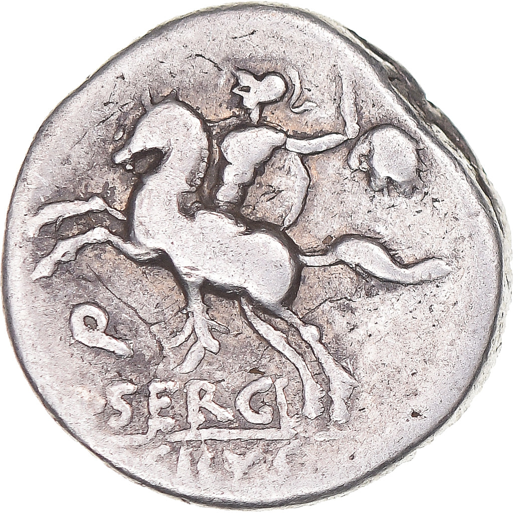 Coin, Sergia, Denarius, 116-115 BC, Rome, EF(40-45), Silver, Crawford:286/1