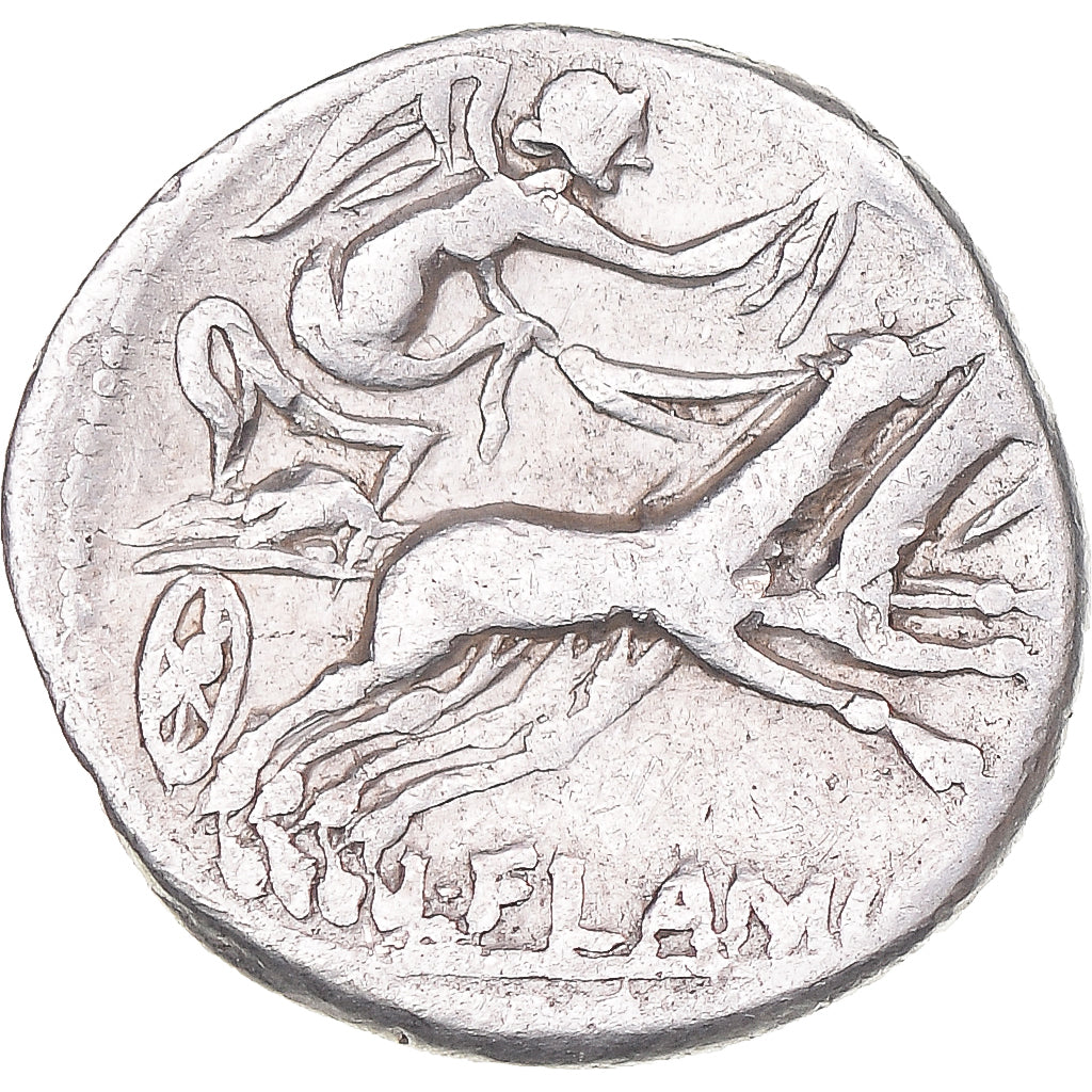 Moneda, Flaminia, Denarius, 109-108 BC, Rome, MBC, Plata, Crawford:302/1