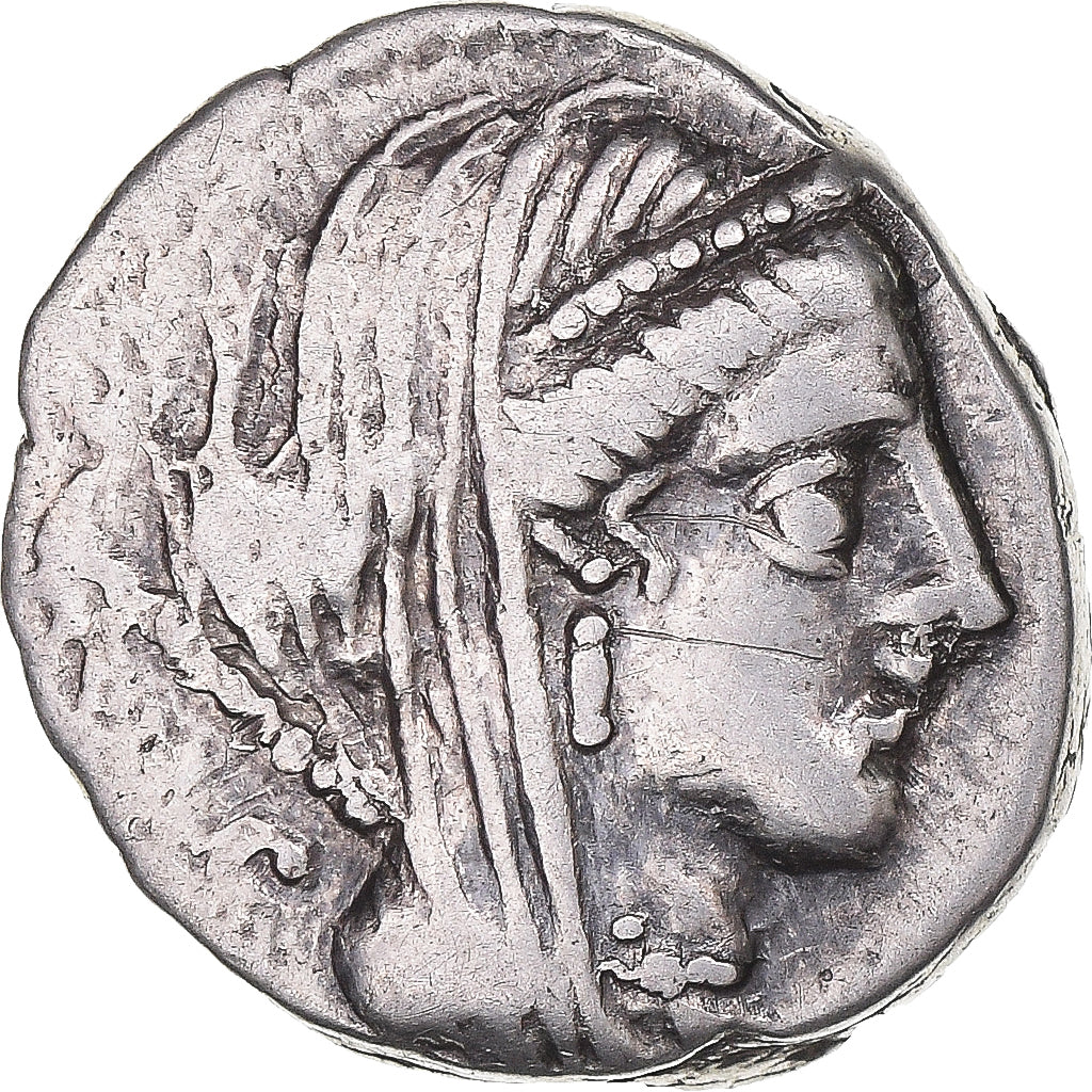 Moneta, Rubria, Denarius, 87 BC, Rome, AU(50-53), Srebro, Crawford:348/2