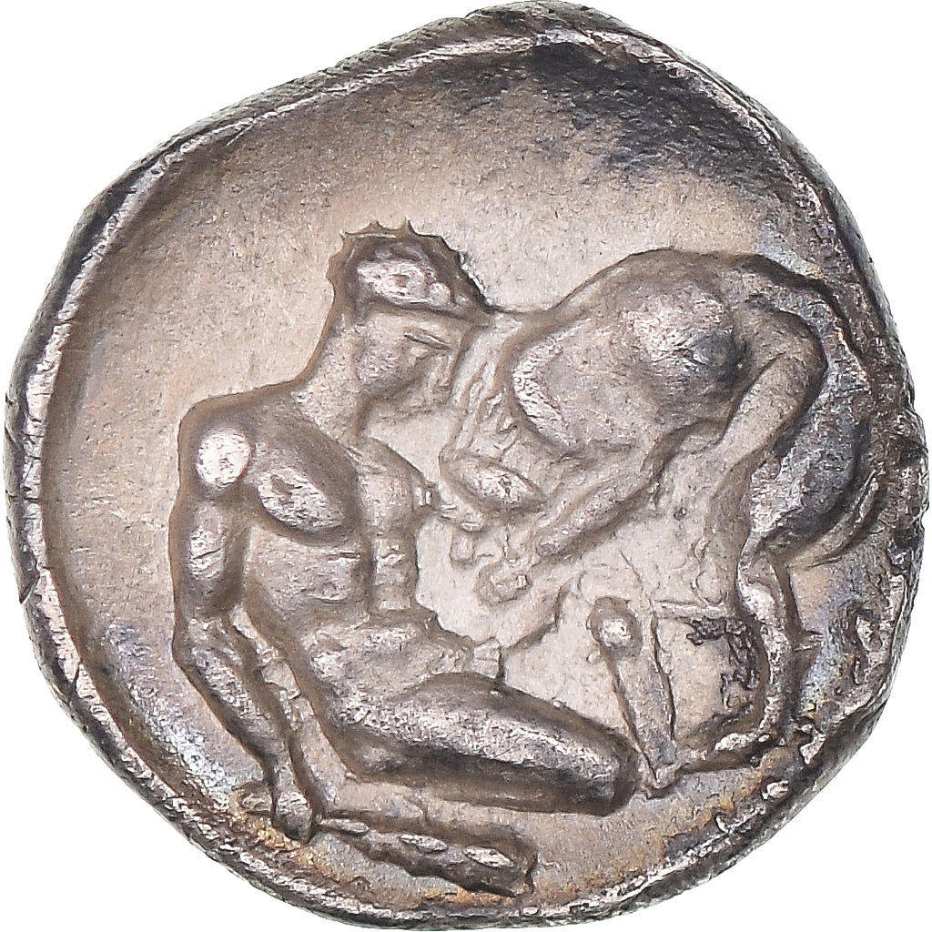 Moneda, Calabria, Diobol, ca. 350-200 BC, Tarentum, EBC+, Plata, SNG-ANS:1428