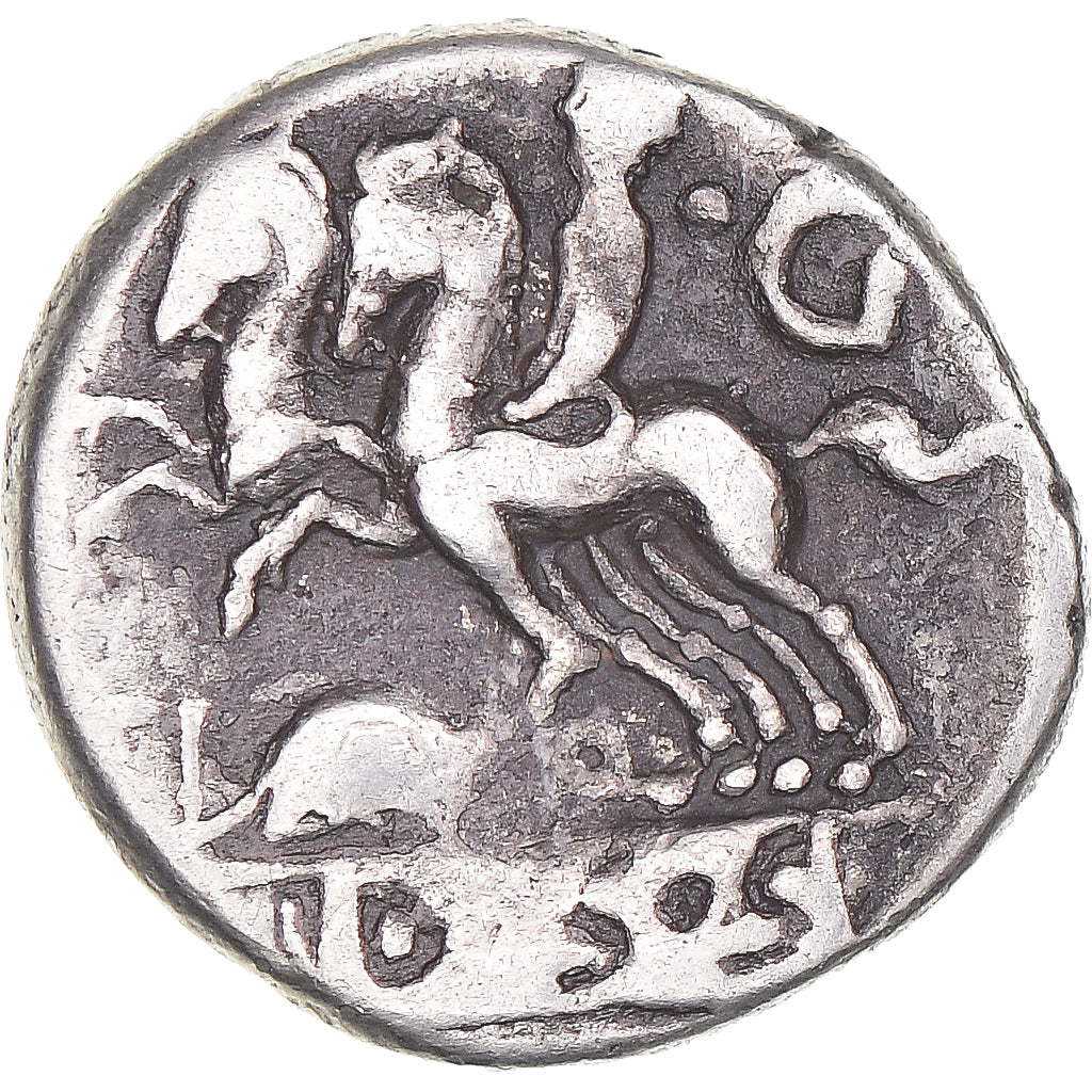 Moneda, Quinctia, Denarius, 112-111 BC, Rome, BC+, Plata, Crawford:297/1b