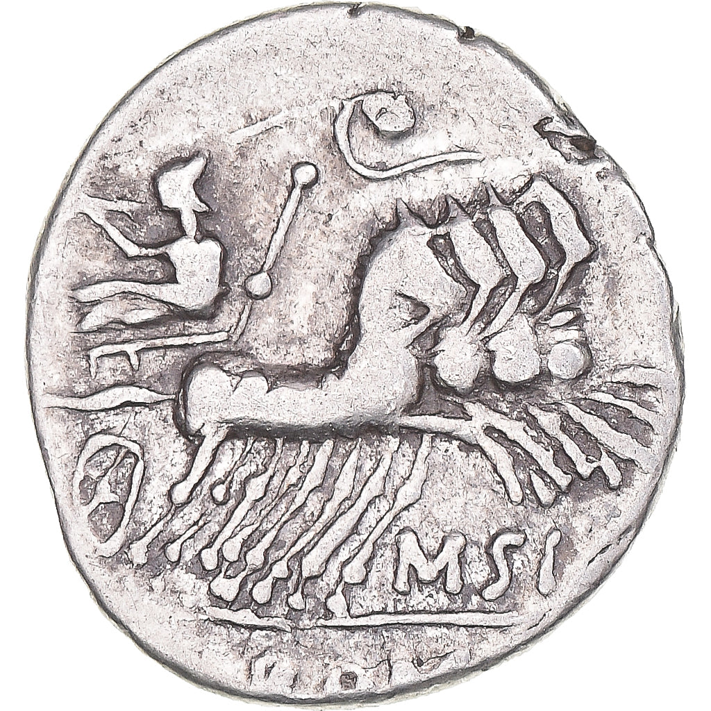 Moneda, Curtia, Denarius, 116-115 BC, Rome, MBC, Plata, Crawford:285/2