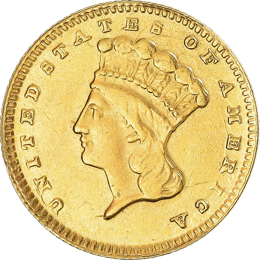 Monnaie, États-Unis, Dollar, 1868, Philadelphie, TTB, Or