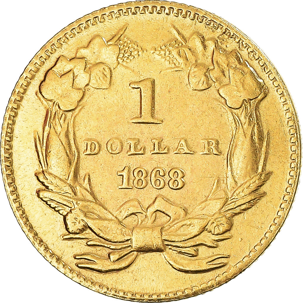 Monnaie, États-Unis, Dollar, 1868, Philadelphie, TTB, Or