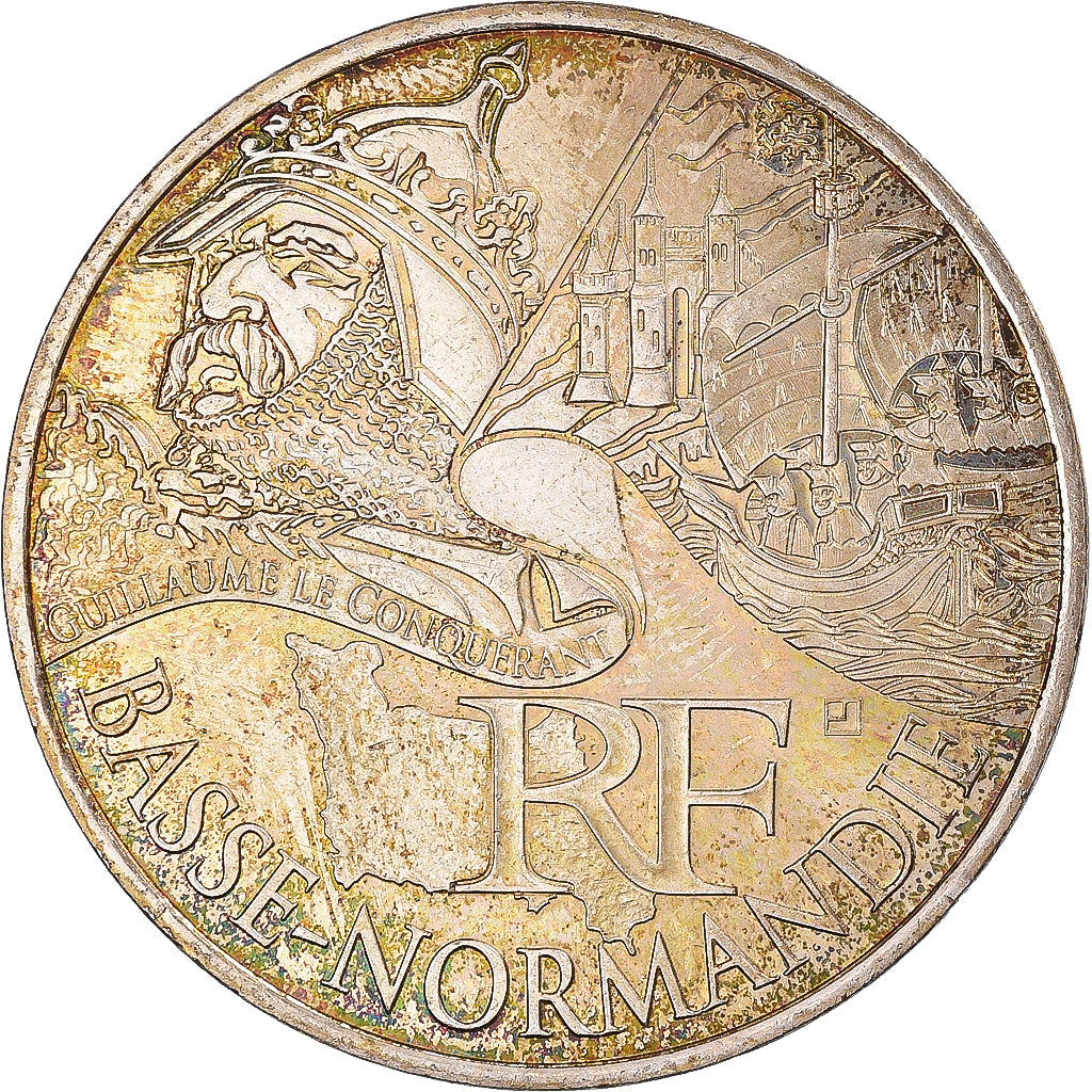 France, 10 Euro, 2012, Paris, Basse-Normandie, AU(50-53), Silver
