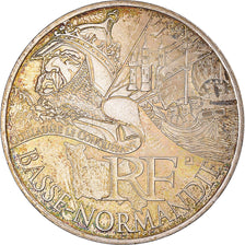 France, 10 Euro, 2012, Paris, Basse-Normandie, AU(50-53), Silver