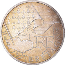 France, 10 Euro, 2010, Paris, Bretagne, AU(55-58), Silver