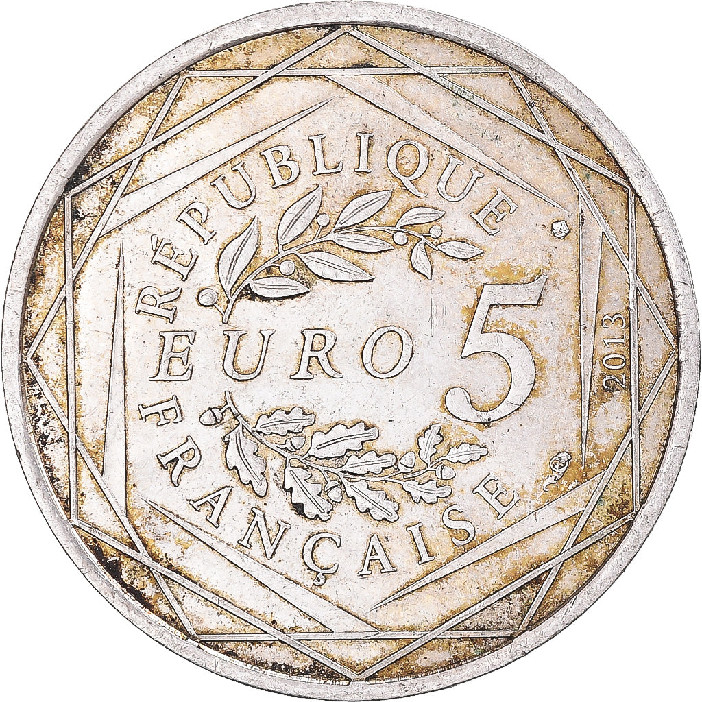 France, 5 Euro, 2013, Paris, Fraternité, AU(55-58), Silver
