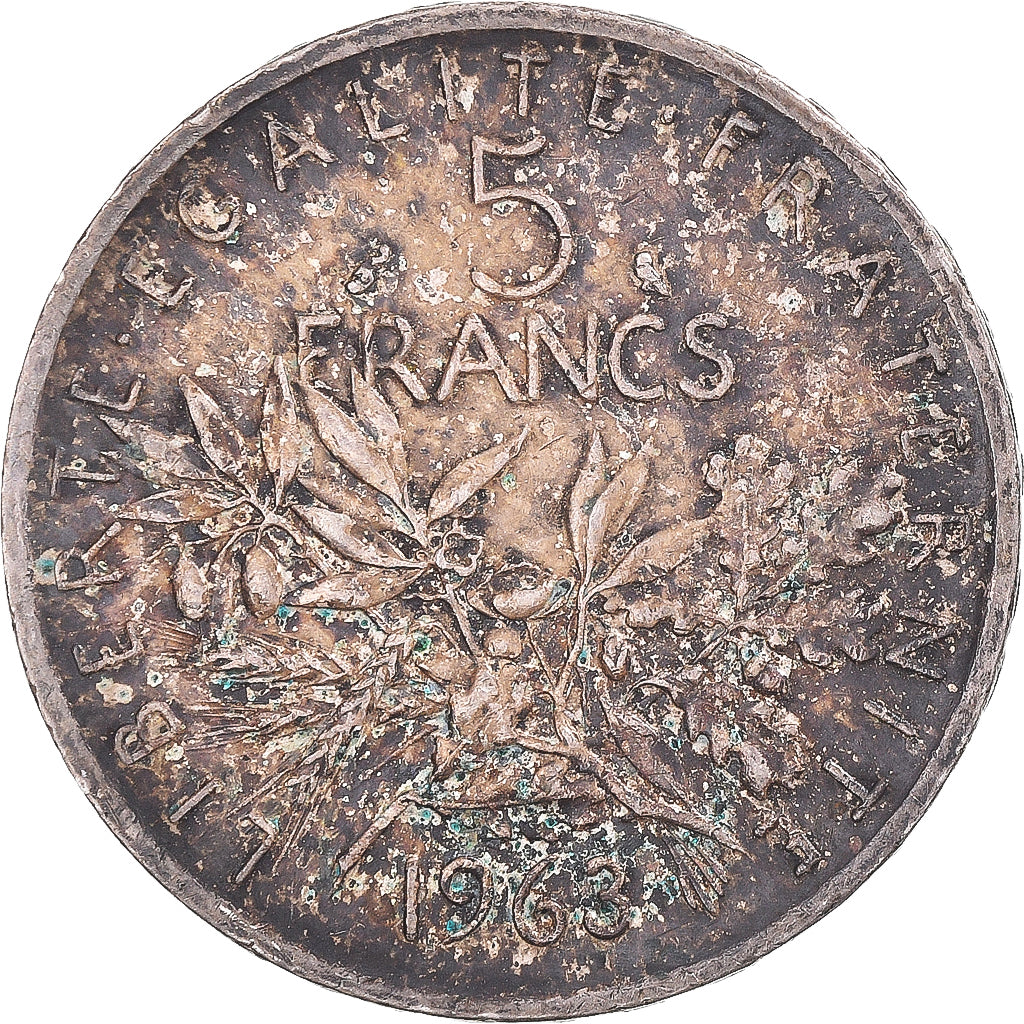 Moeda, França, 5 Francs, 1963, Paris, EF(40-45), Prata, Gadoury:770