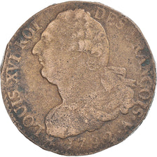Monnaie, France, Louis XVI, 2 Sols, 1792 / AN 4, Paris, TB, Bronze, Gadoury:25