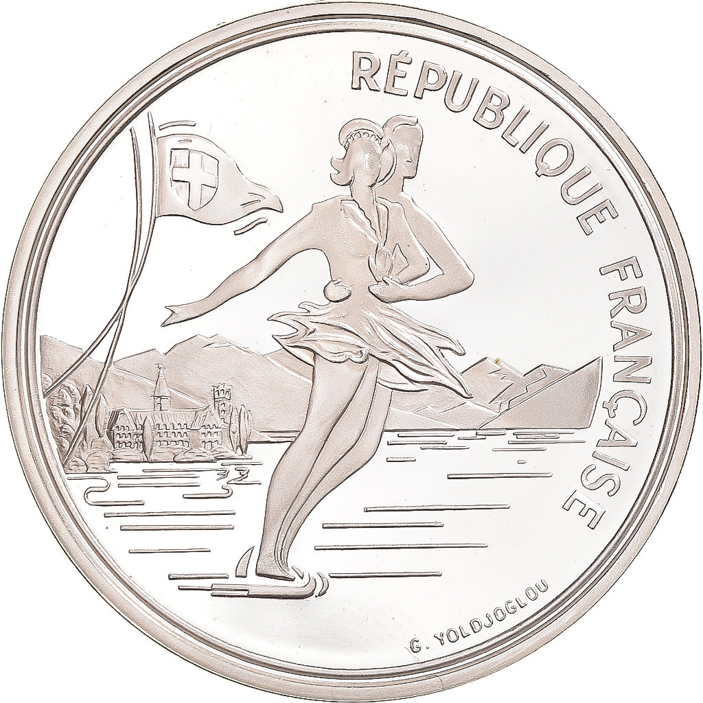 Coin, France, 1992 Olympics, Albertville, Ice Skating, 100 Francs, 1992, Paris