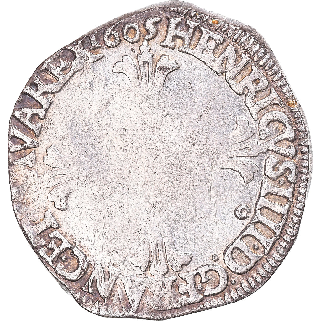Coin, France, Henri IV, 1/4 Ecu, 1605, Rennes, VF(30-35), Silver