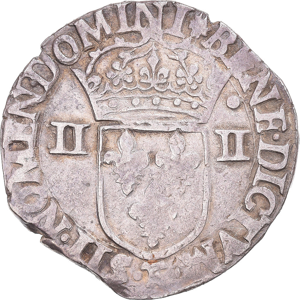 Moneta, Francia, Henri III, 1/4 Ecu, 1586, Nantes, MB+, Argento, Gadoury:494
