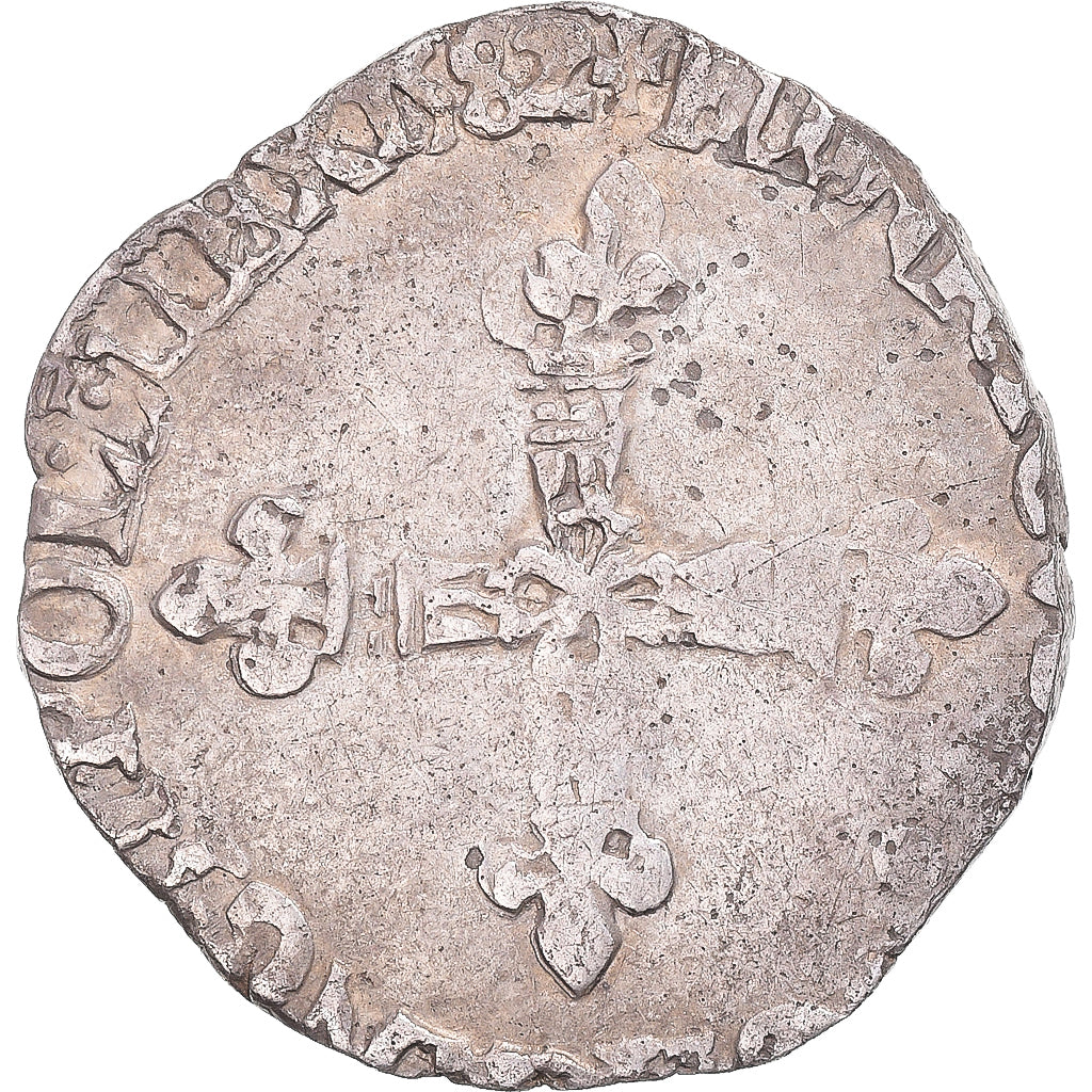 Moneta, Francia, Henri III, 1/8 Ecu, 1582, Rennes, BB, Argento, Gadoury:485