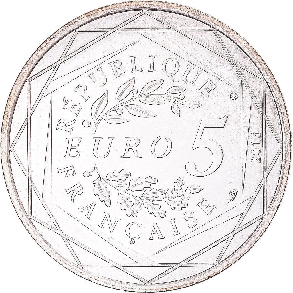 France, 5 Euro, 2013, Paris, Egalité, MS(60-62), Silver