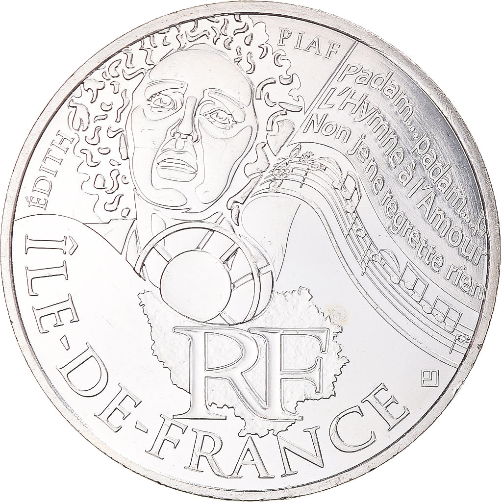 France, 10 Euro, 2012, Paris, Ile De France, MS(63), Silver