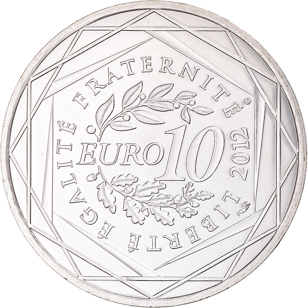 France, 10 Euro, 2012, Paris, Ile De France, MS(63), Silver