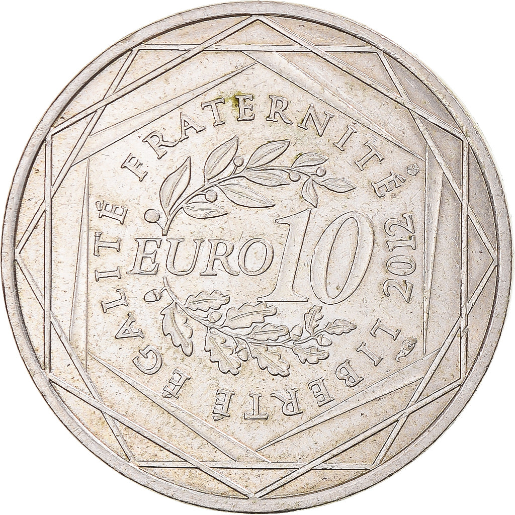 France, 10 Euro, 2012, Paris, Languedoc roussillon, MS(63), Silver