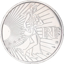 France, 10 Euro, 2009, Paris, Semeuse, MS(64), Silver