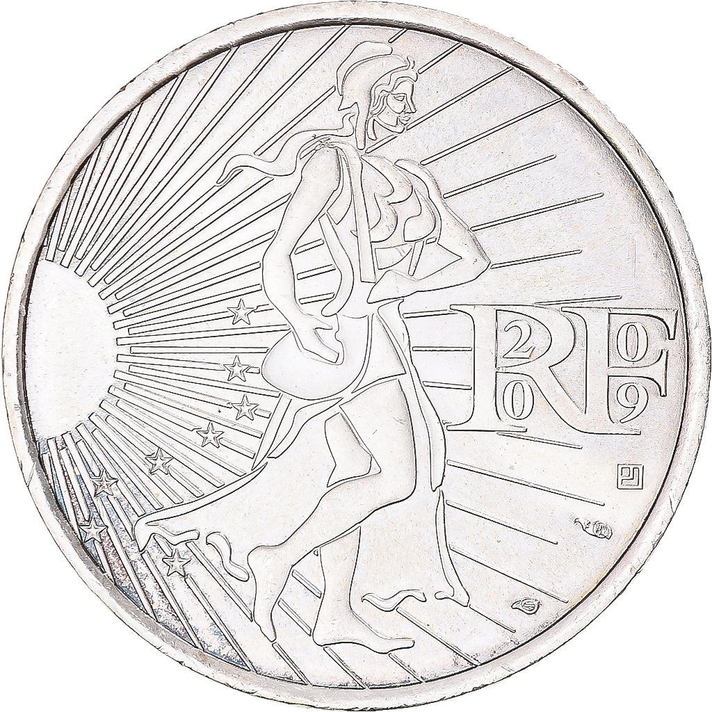 Francja, 10 Euro, 2009, Paris, Semeuse, MS(60-62), Srebro