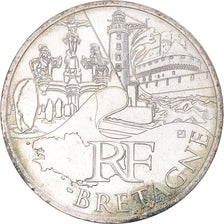 France, 10 Euro, 2012, Paris, Bretagne, MS(60-62), Silver