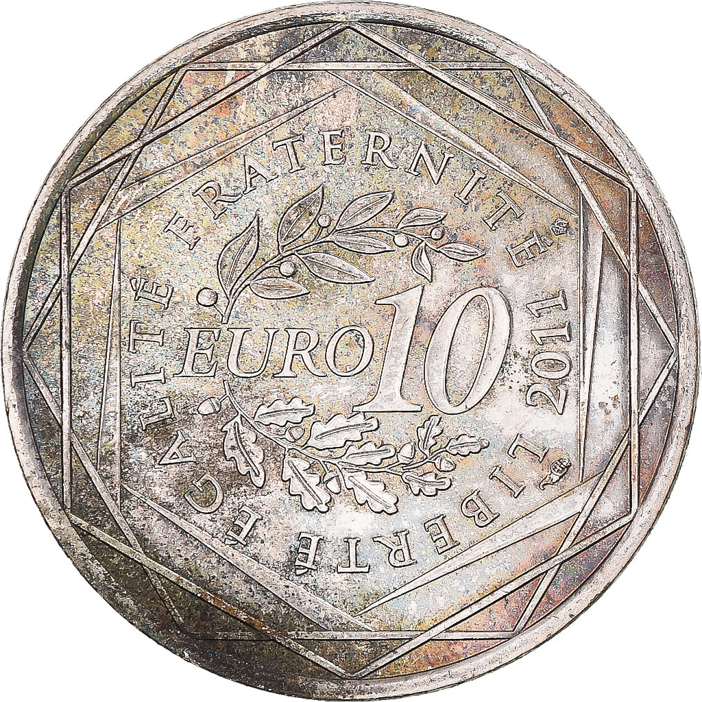 France, 10 Euro, 2012, Paris, Bretagne, MS(60-62), Silver